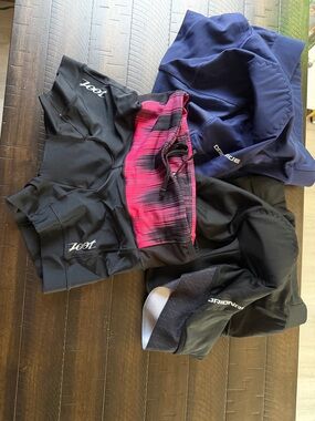 Zoot Black Cycling Shorts with Pink Ombre Waistband lot of 3 shorts